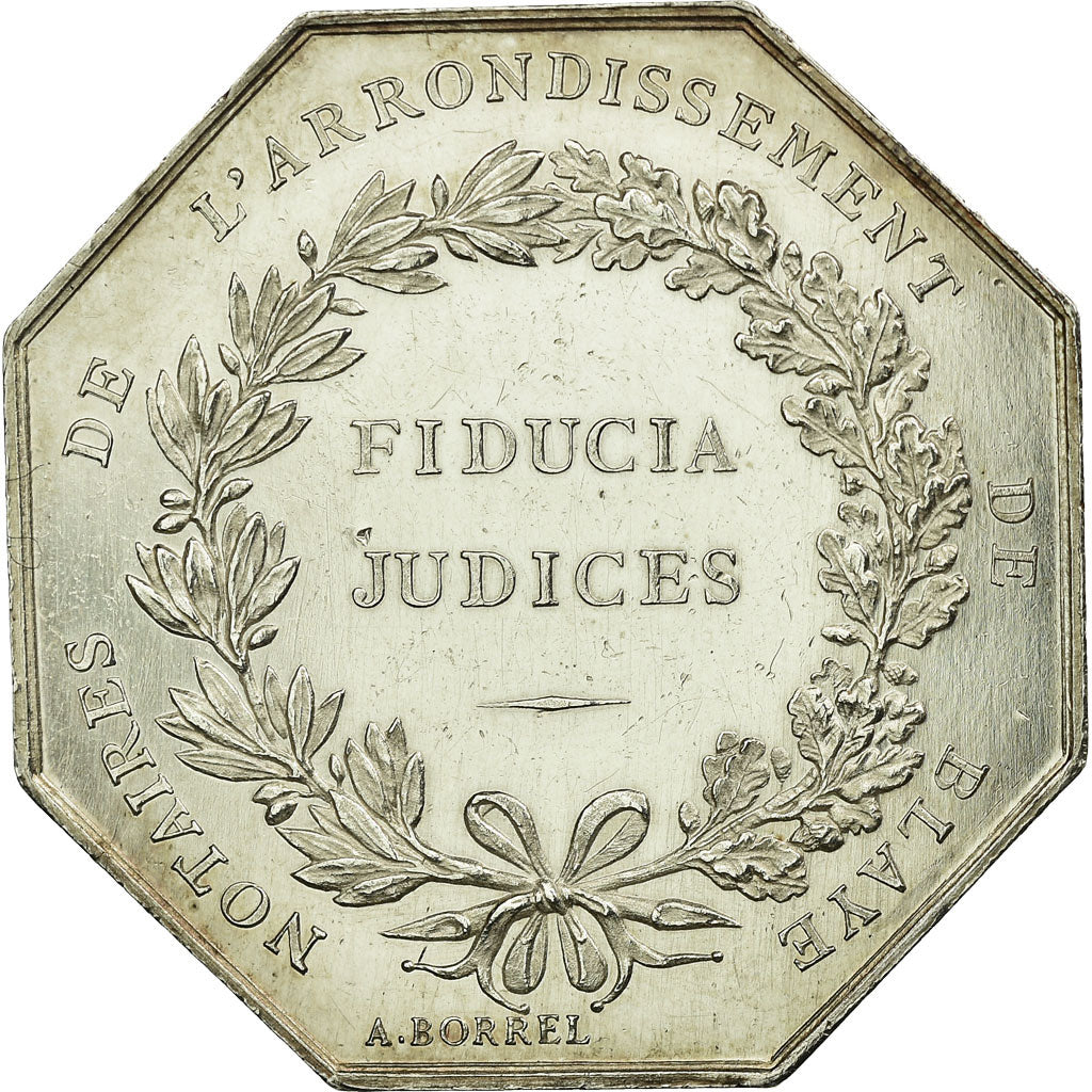 France, Token, Notary, MS(63), Silver, Lerouge:50b