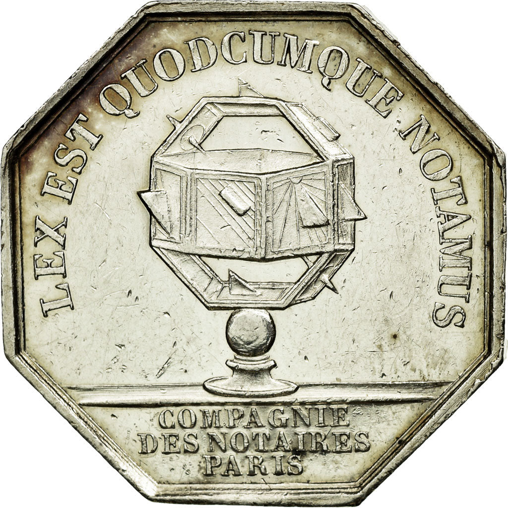 France, Token, Notary, MS(60-62), Silver, Lerouge:320