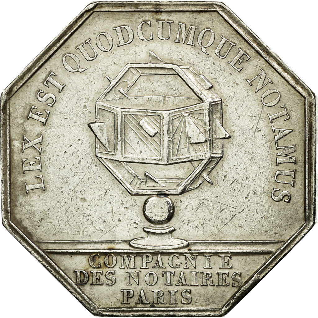 France, Token, Notary, MS(60-62), Silver, Lerouge:319