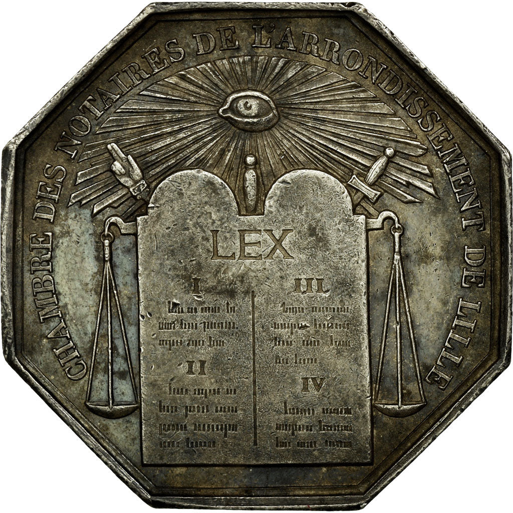 France, Token, Notary, AU(50-53), Silver, Lerouge:160