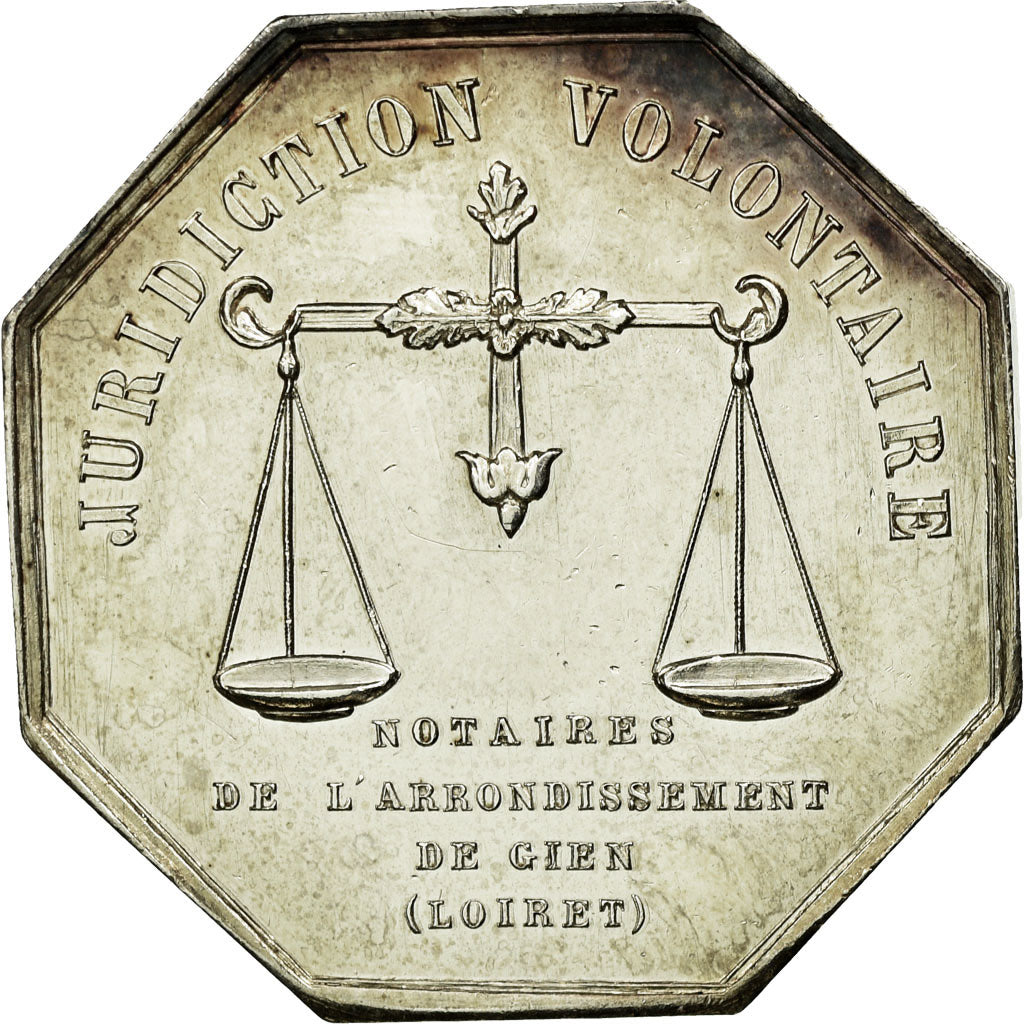 France, Token, Notary, MS(63), Silver, Lerouge:145a