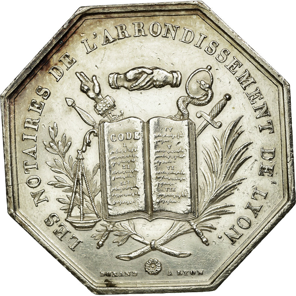 France, Token, Notary, MS(60-62), Silver, Lerouge:173
