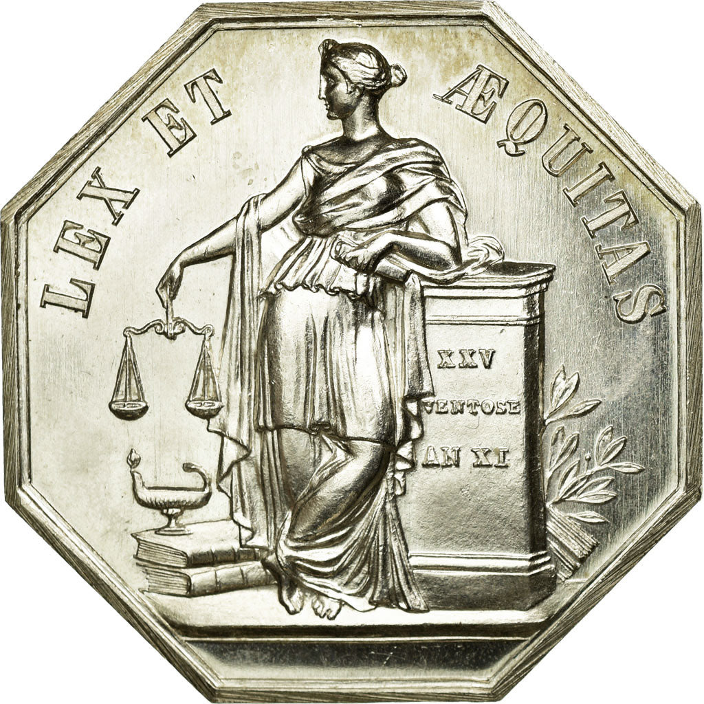 France, Token, Notary, MS(60-62), Silver, Lerouge:161e