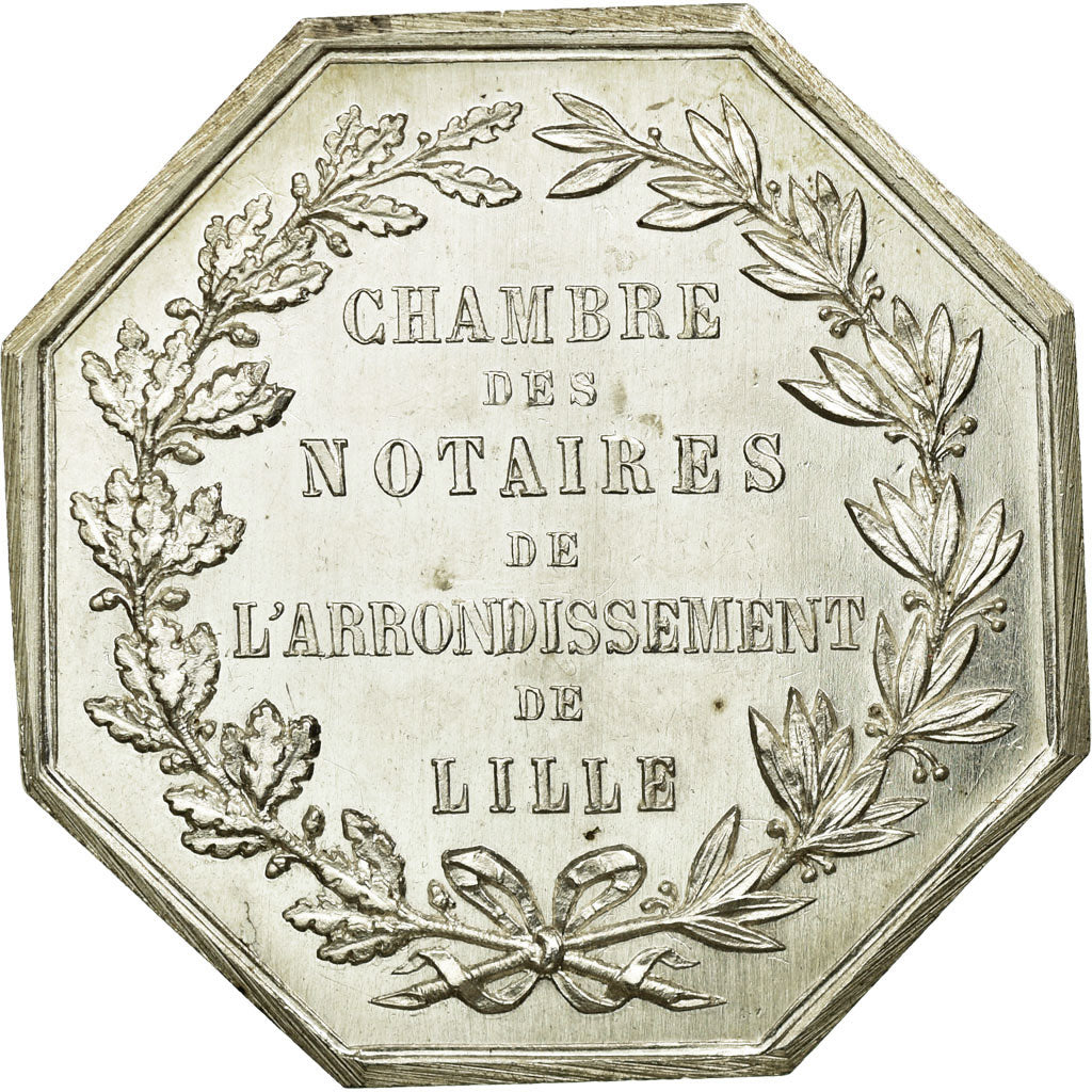 France, Token, Notary, MS(60-62), Silver, Lerouge:161e
