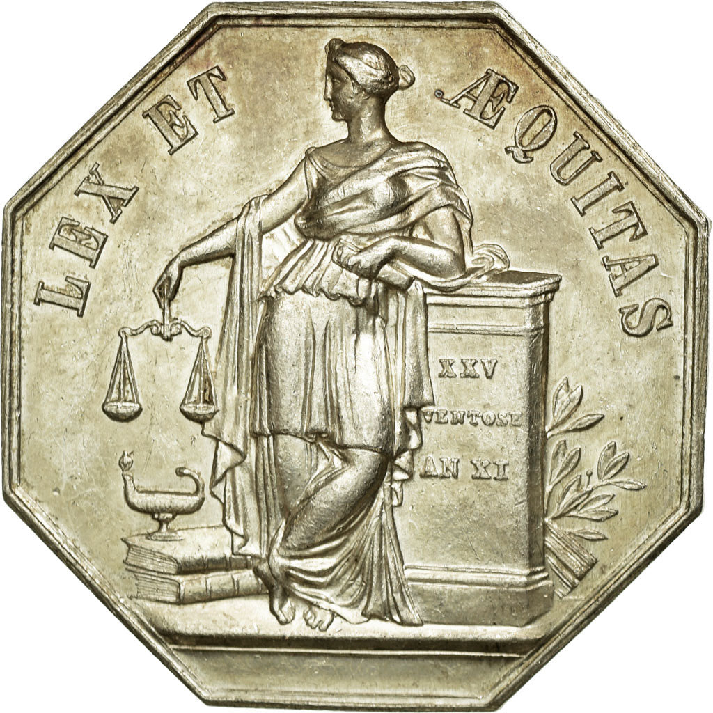 France, Token, Notary, AU(55-58), Silver, Lerouge:161e