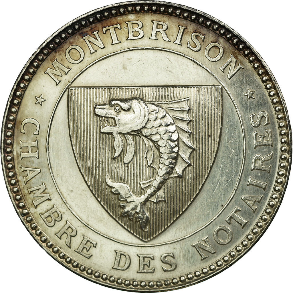 France, Token, Chambre des Notaires de Montbrison, 1876, MS(63), Silver