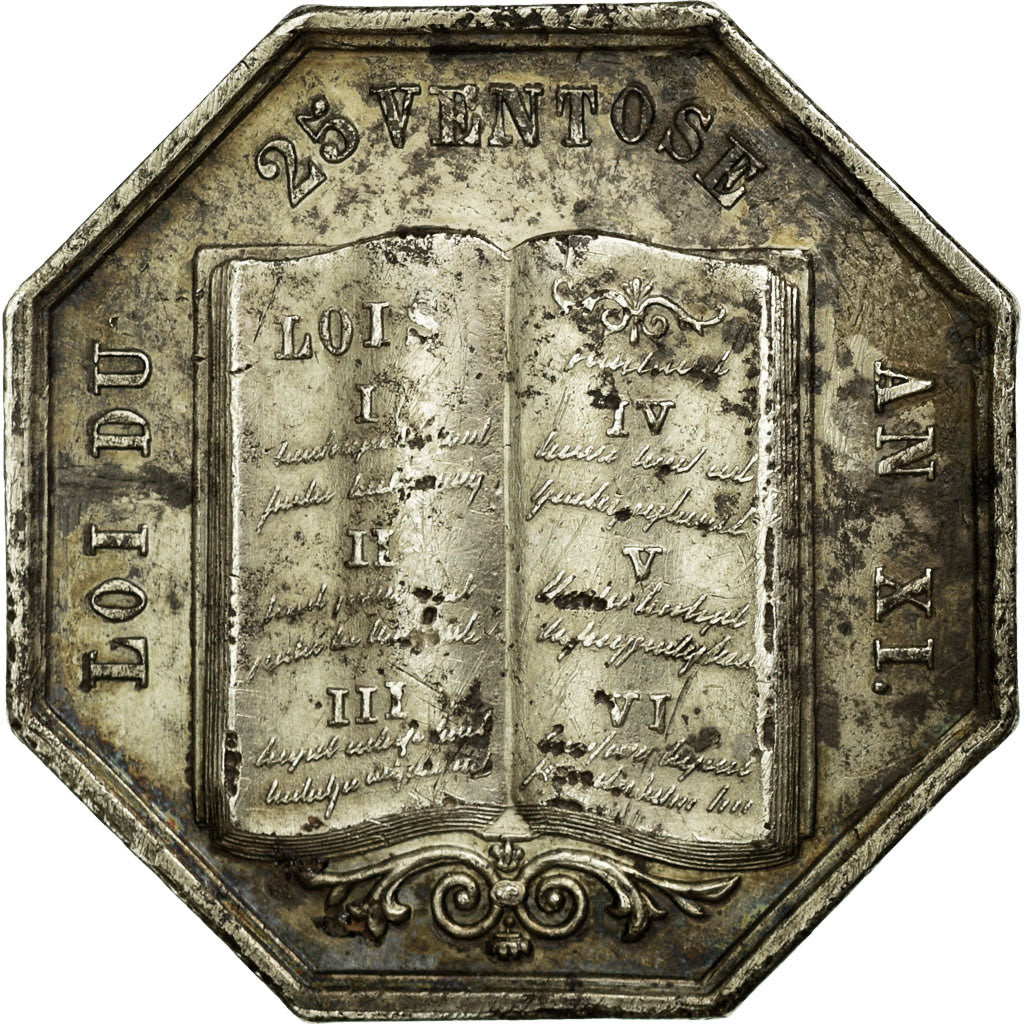 France, Token, Notary, EF(40-45), Silver, Lerouge:164a