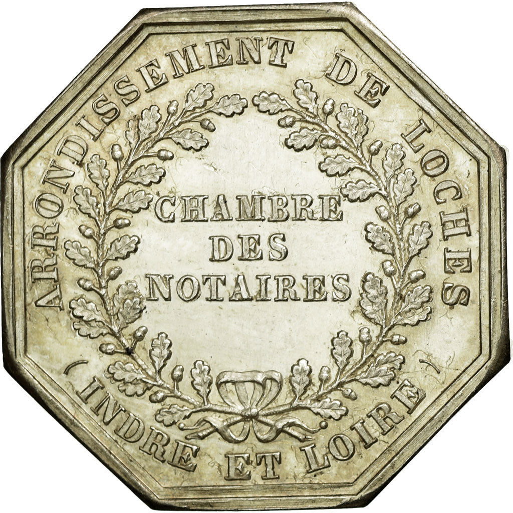 France, Token, Notaires de l'Arrondissement de Loches, n.d., Silver, MS(60-62)
