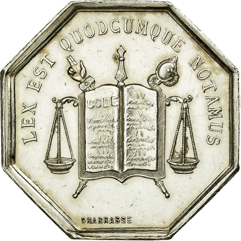 France, Token, Notary, MS(60-62), Silver, Lerouge:174