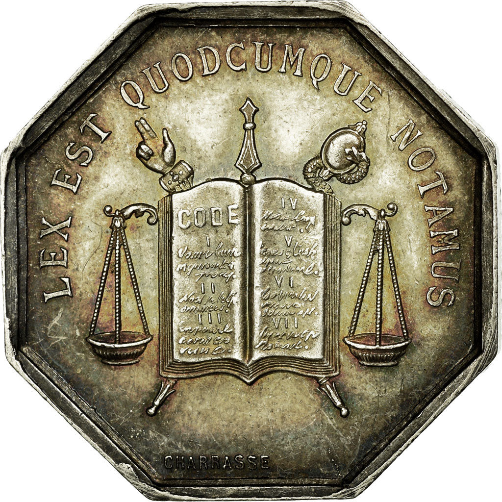 France, Token, Notary, AU(55-58), Silver, Lerouge:174