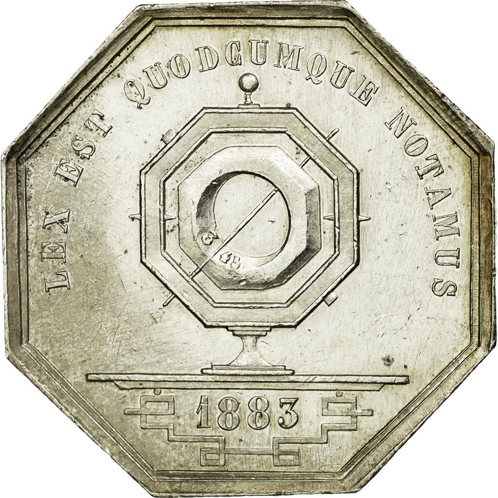 France, Token, Notary, 1883, MS(60-62), Silver, Lerouge:175