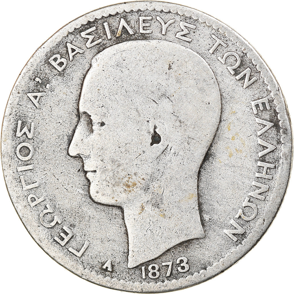 Coin, Greece, George I, Drachma, 1873, Paris, VG(8-10), Silver, KM:38