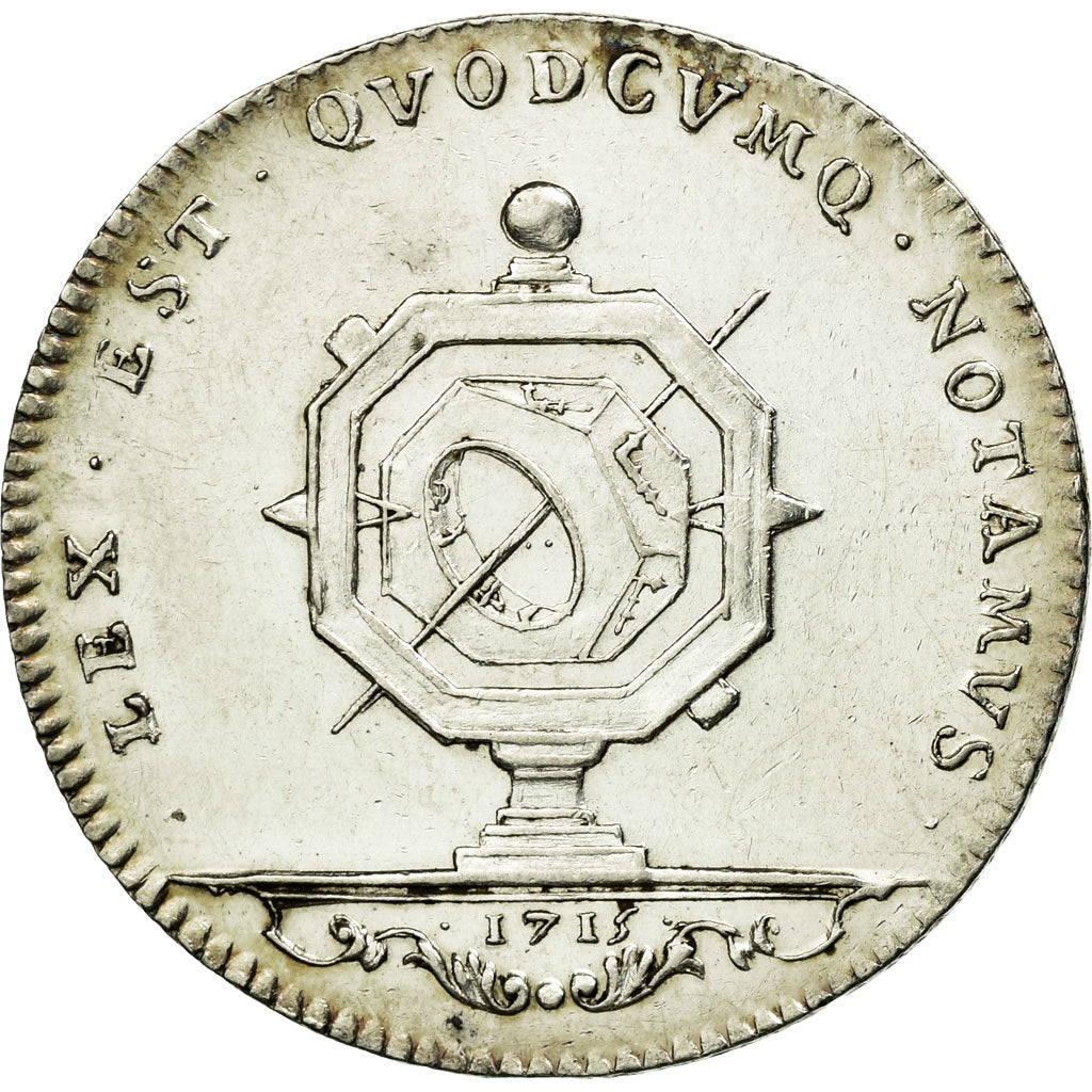 France, Token, Notary, 1715, MS(63), Silver, Lerouge:167