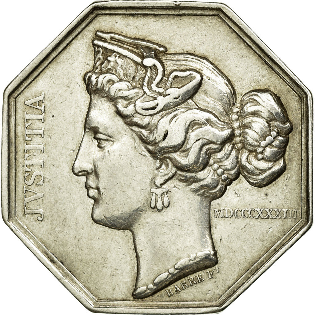 France, Token, Notary, 1833, AU(55-58), Silver, Lerouge:413