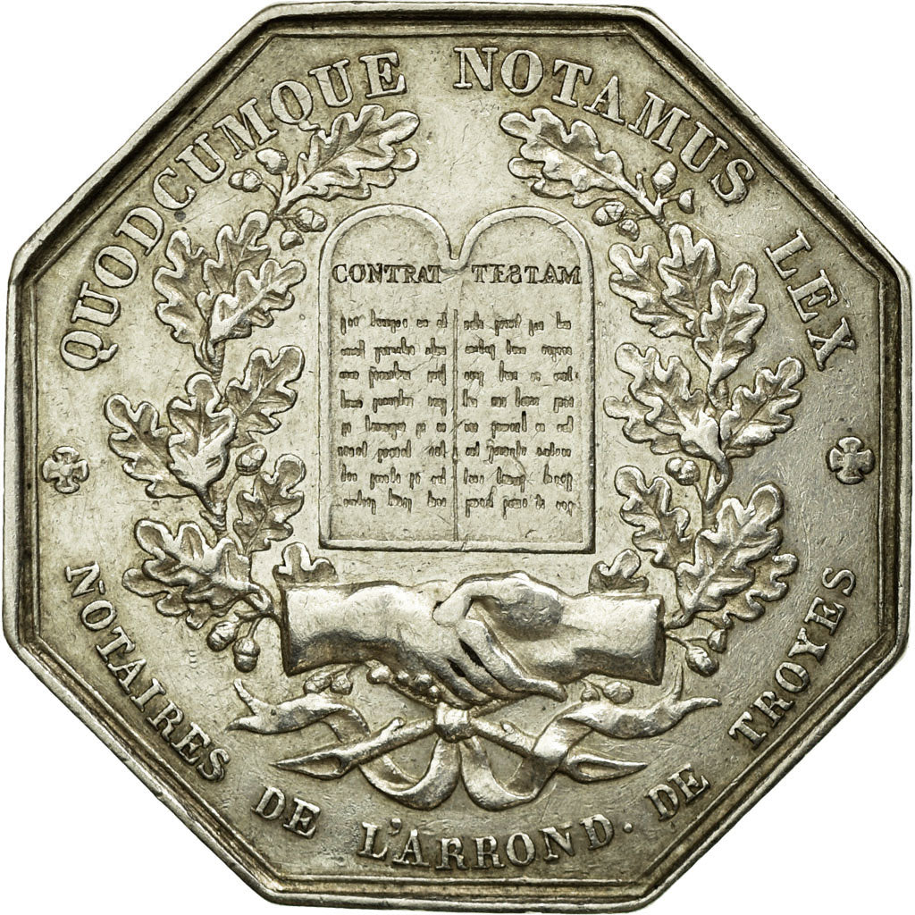 France, Token, Notary, 1833, AU(55-58), Silver, Lerouge:413