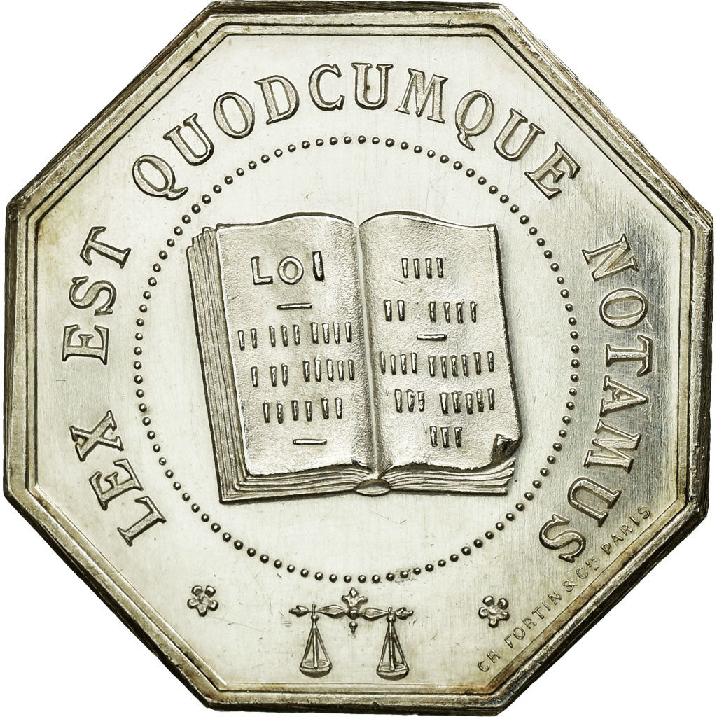 France, Token, Notary, MS(63), Silver, Lerouge:46