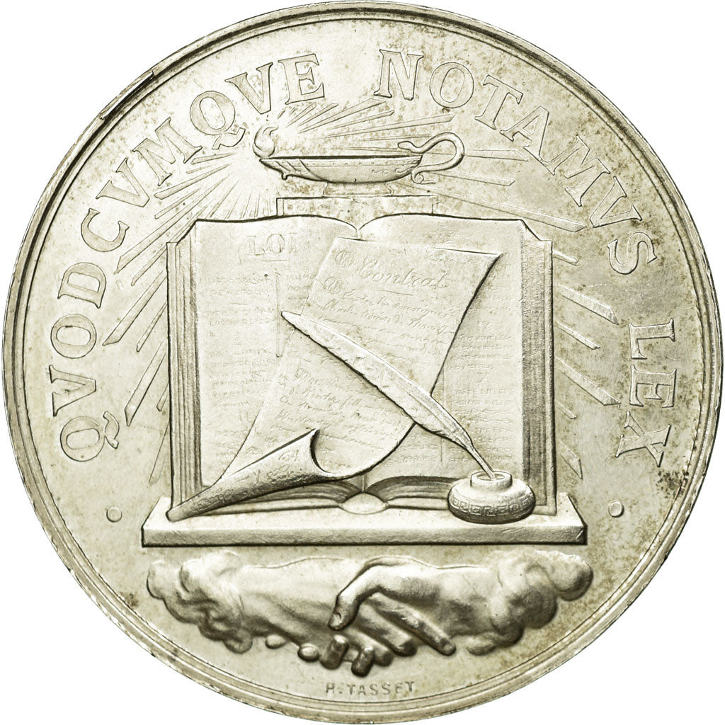 France, Token, Notary, MS(60-62), Silver, Lerouge:20