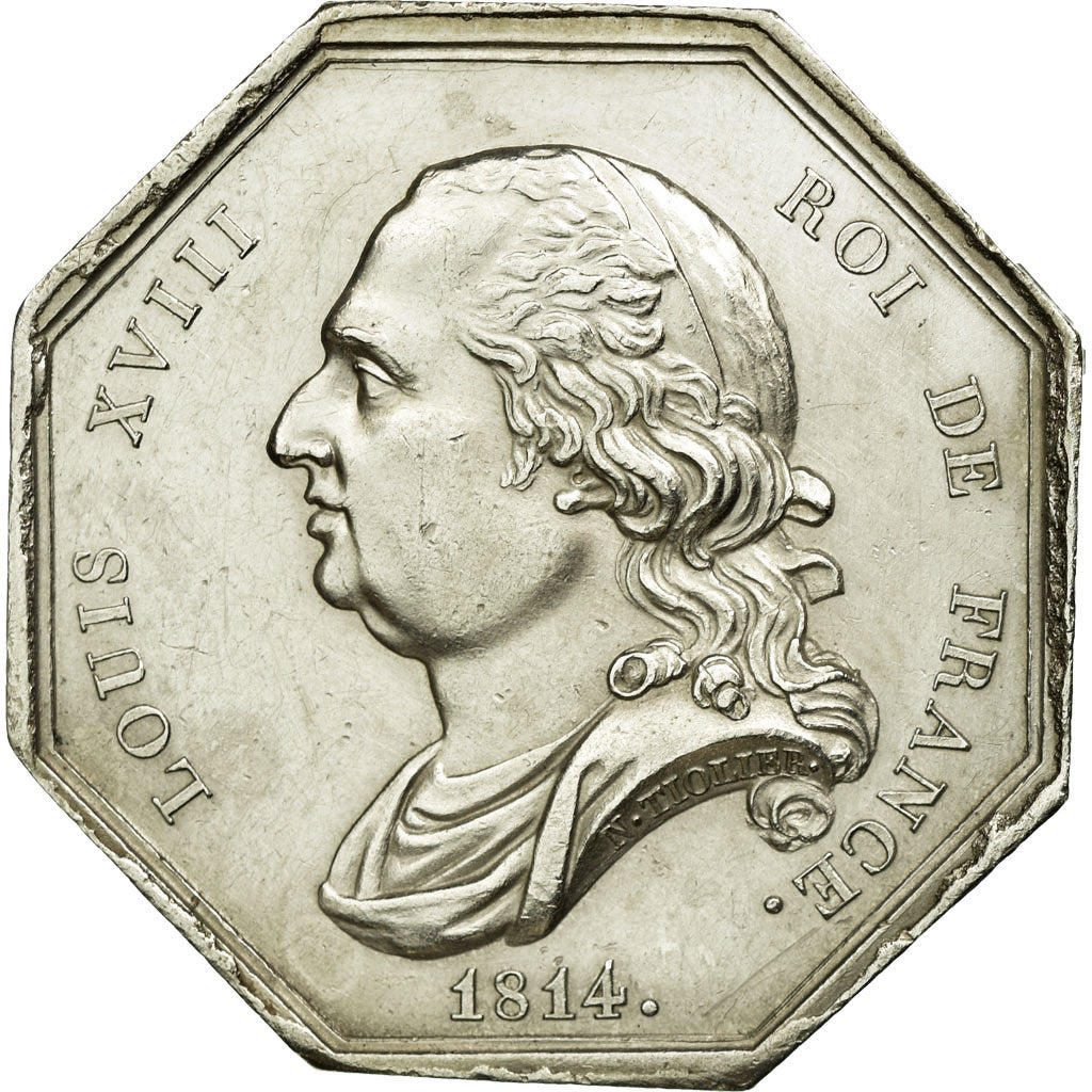 France, Token, Notary, 1814, MS(60-62), Silver, Lerouge:57