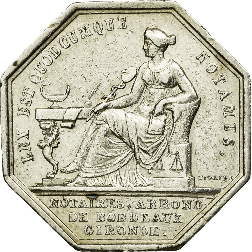 France, Jeton, Notary, 1814, TTB+, Argent, Lerouge:57
