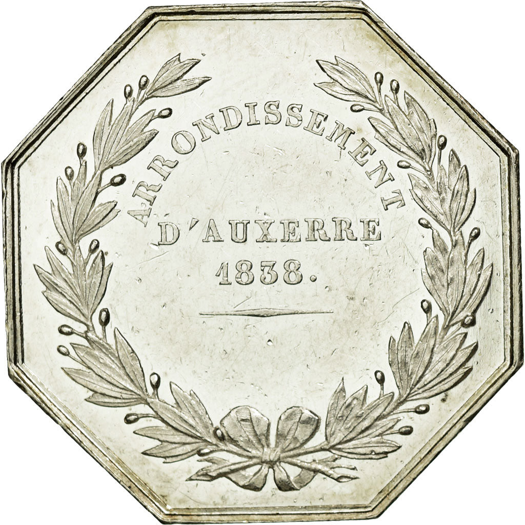 France, Token, Notary, 1838, MS(63), Silver, Lerouge:27