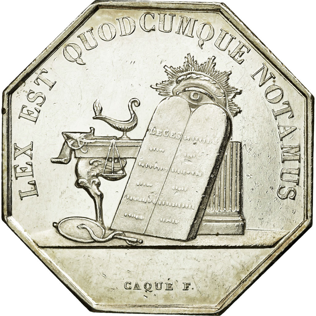 France, Token, Notary, 1838, MS(63), Silver, Lerouge:27