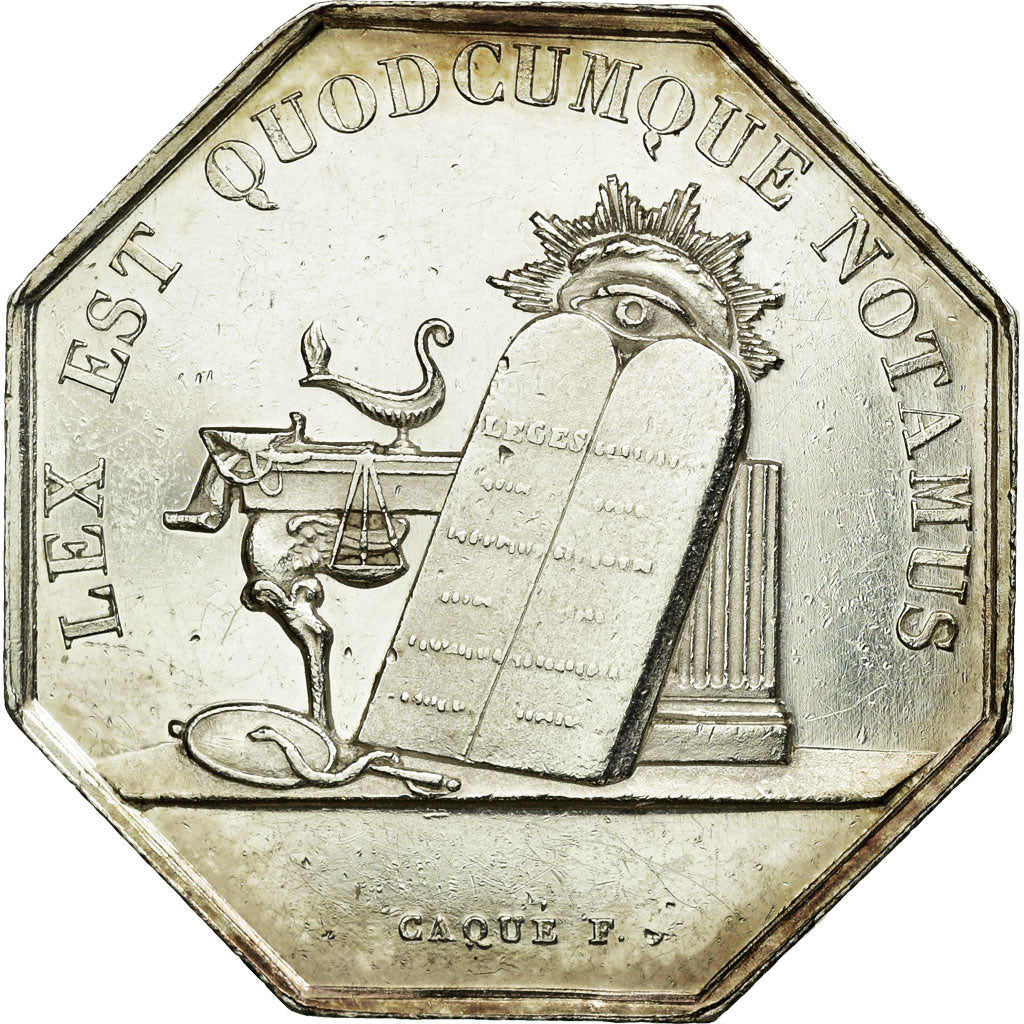 France, Token, Notary, 1838, MS(60-62), Silver, Lerouge:27