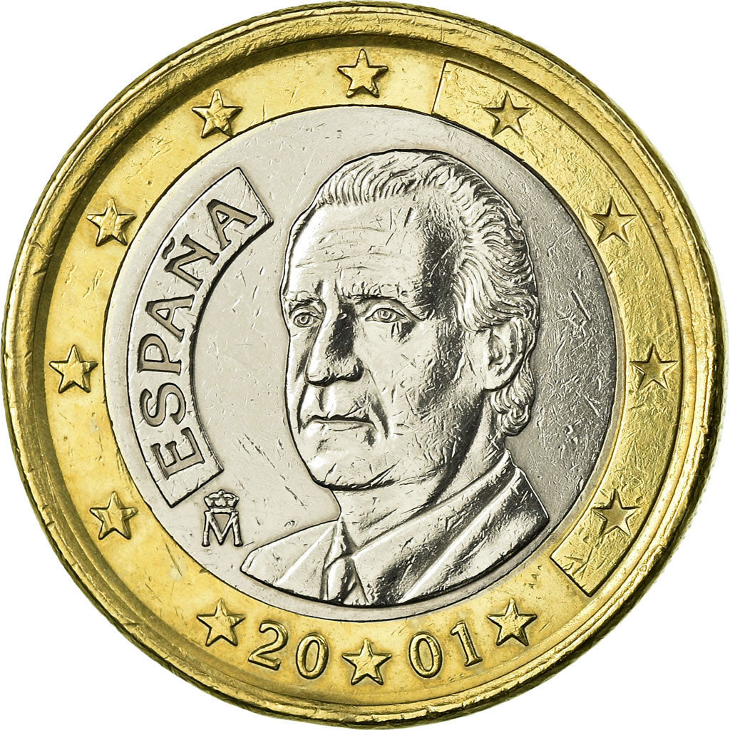 Spanje, Euro, 2001, ZF, Bi-Metallic, KM:1046