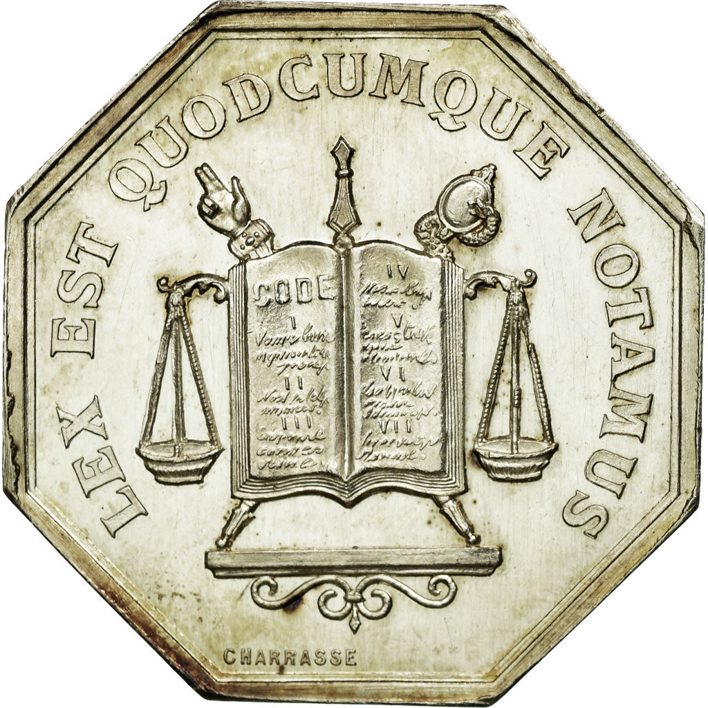 France, Token, Notary, MS(63), Silver, Lerouge:60