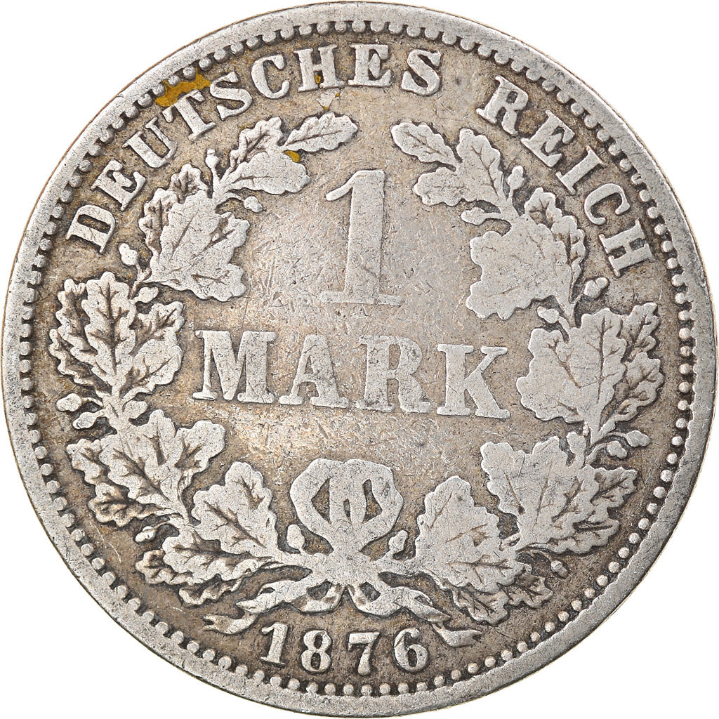 Coin, GERMANY - EMPIRE, Wilhelm I, Mark, 1876, Hambourg, EF(40-45), Silver, KM:7