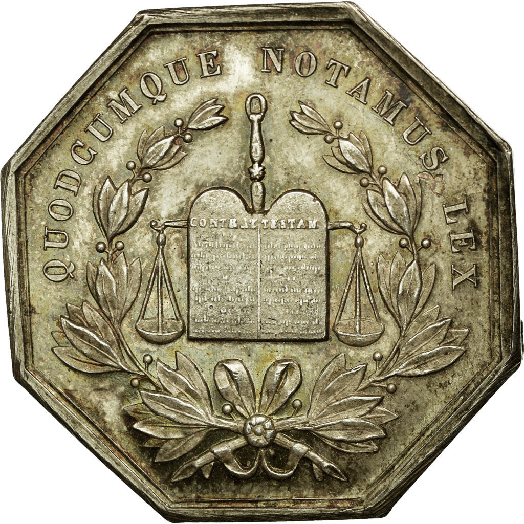 France, Token, Notary, AU(55-58), Silver, Lerouge:1