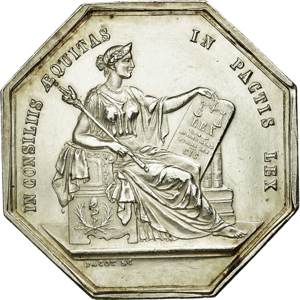 France, Token, Notary, MS(63), Silver, Lerouge:19a
