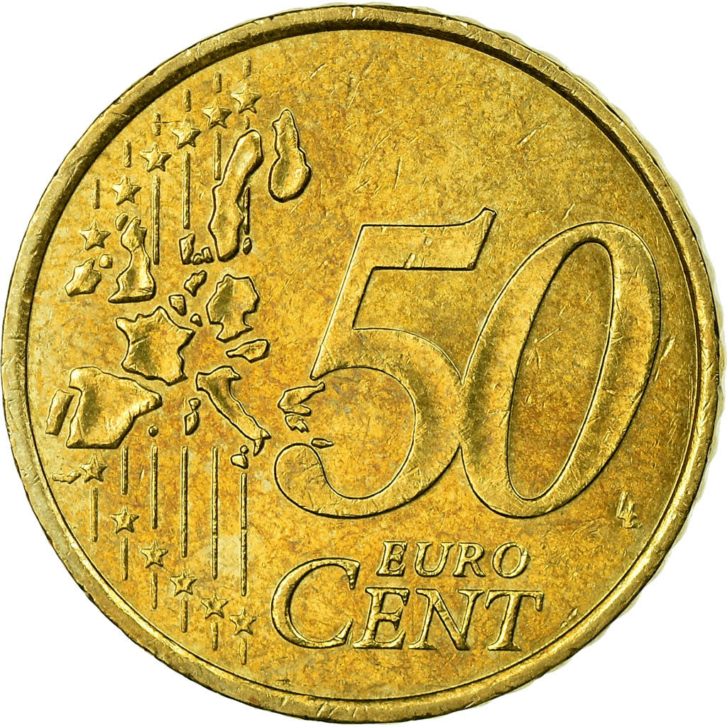 France, 50 Euro Cent, 2000, EF(40-45), Brass, Gadoury:6., KM:1287