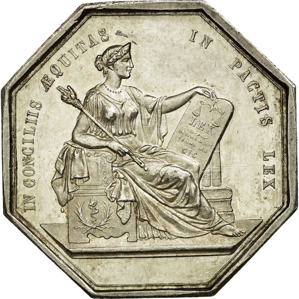 France, Token, Notary, MS(60-62), Silver, Lerouge:19