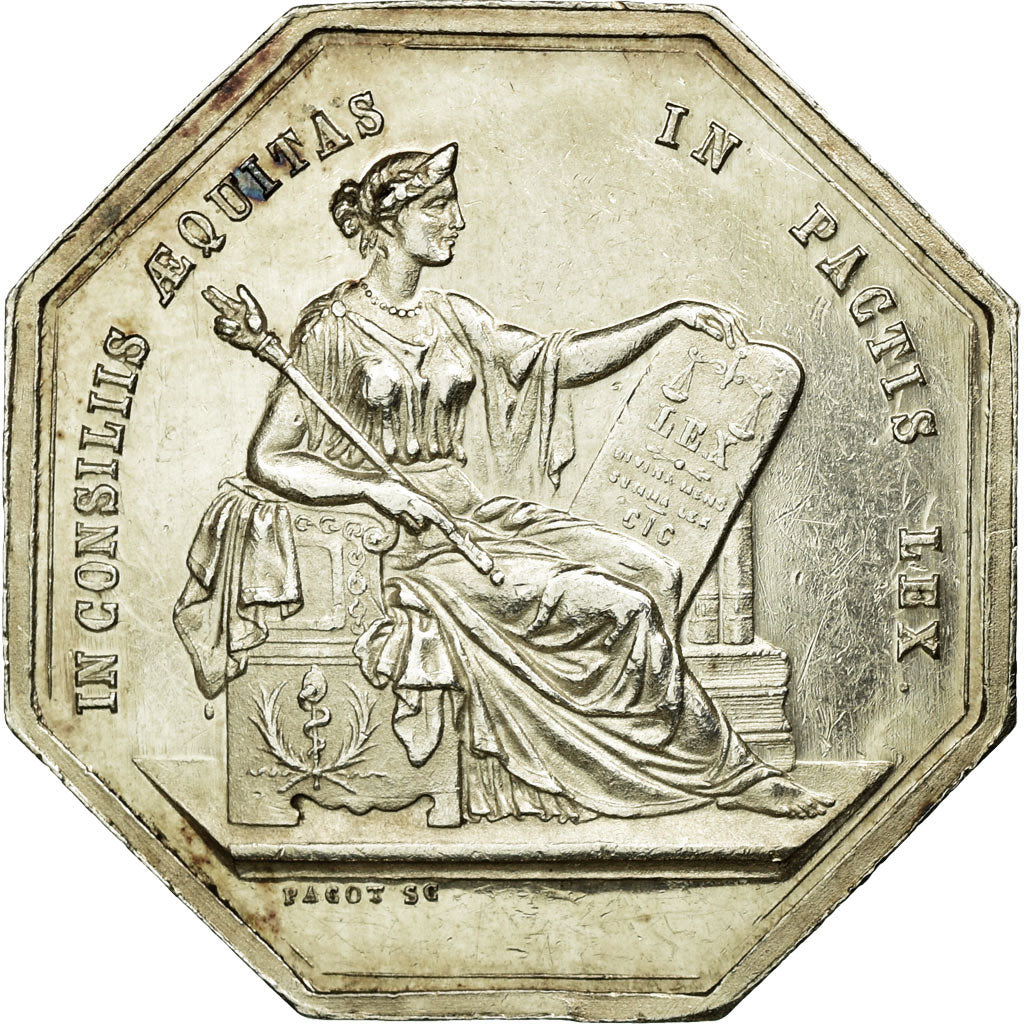 France, Token, Notary, MS(60-62), Silver, Lerouge:19a