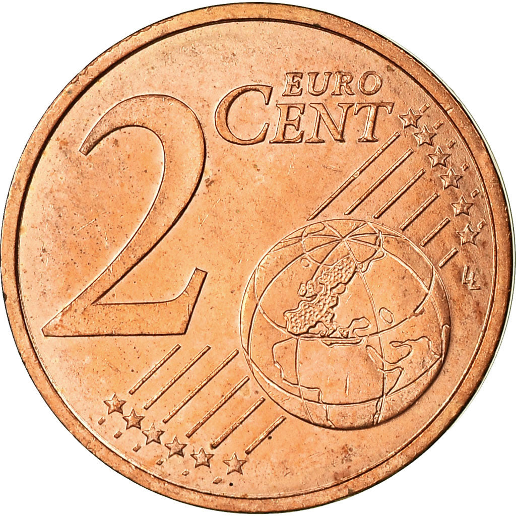 Francja, 2 Euro Cent, 2001, Paris, EF(40-45), Miedź platerowana stalą