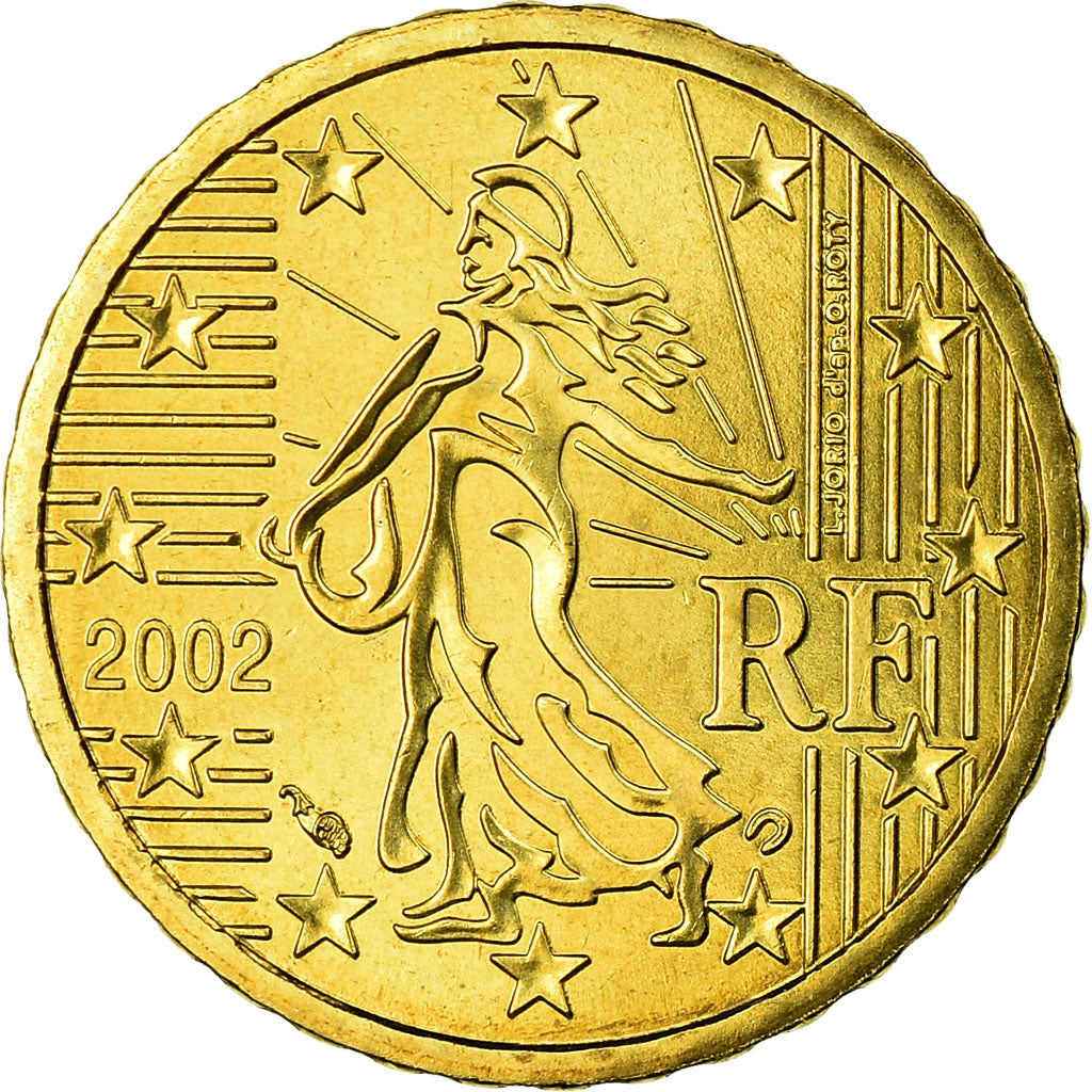 France, 10 Euro Cent, 2002, AU(55-58), Brass, Gadoury:4a, KM:1285