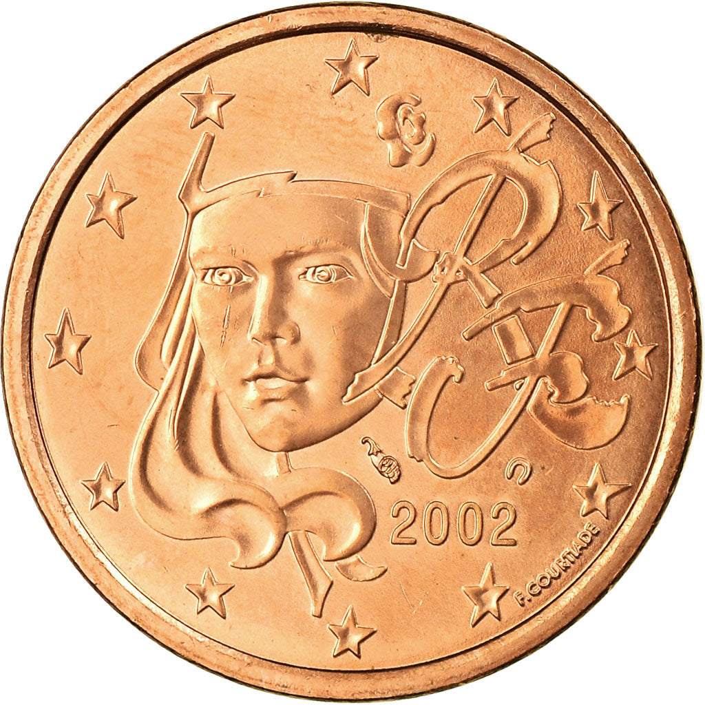 France, 5 Euro Cent, 2002, AU(55-58), Copper Plated Steel, Gadoury:3, KM:1284