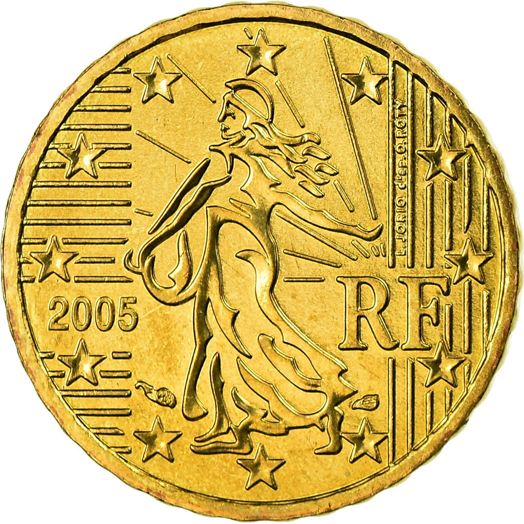 France, 10 Euro Cent, 2005, AU(55-58), Brass, Gadoury:4a, KM:1285