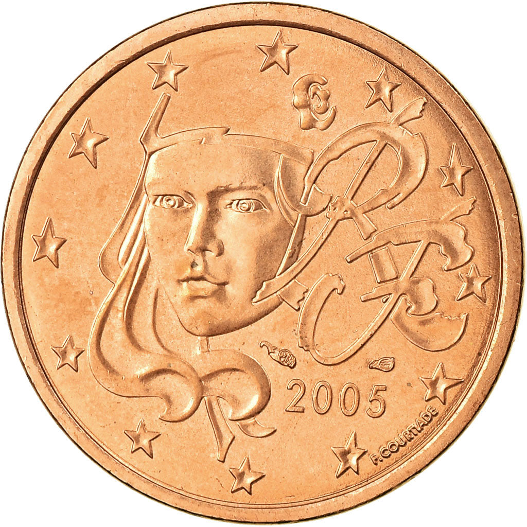 França, 5 Euro Cent, 2005, AU(55-58), Aço Cromado a Cobre, Gadoury:3, KM:1284