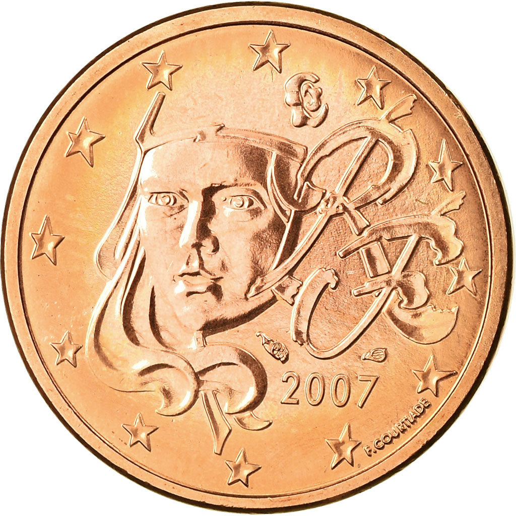 France, 5 Euro Cent, 2007, AU(55-58), Copper Plated Steel, Gadoury:3, KM:1284