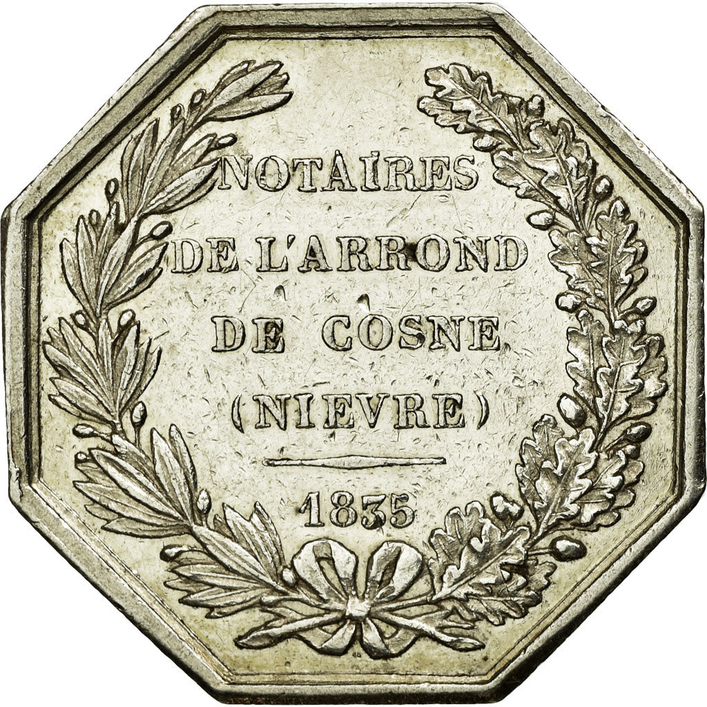 France, Token, Notary, 1835, AU(50-53), Silver, Lerouge:109