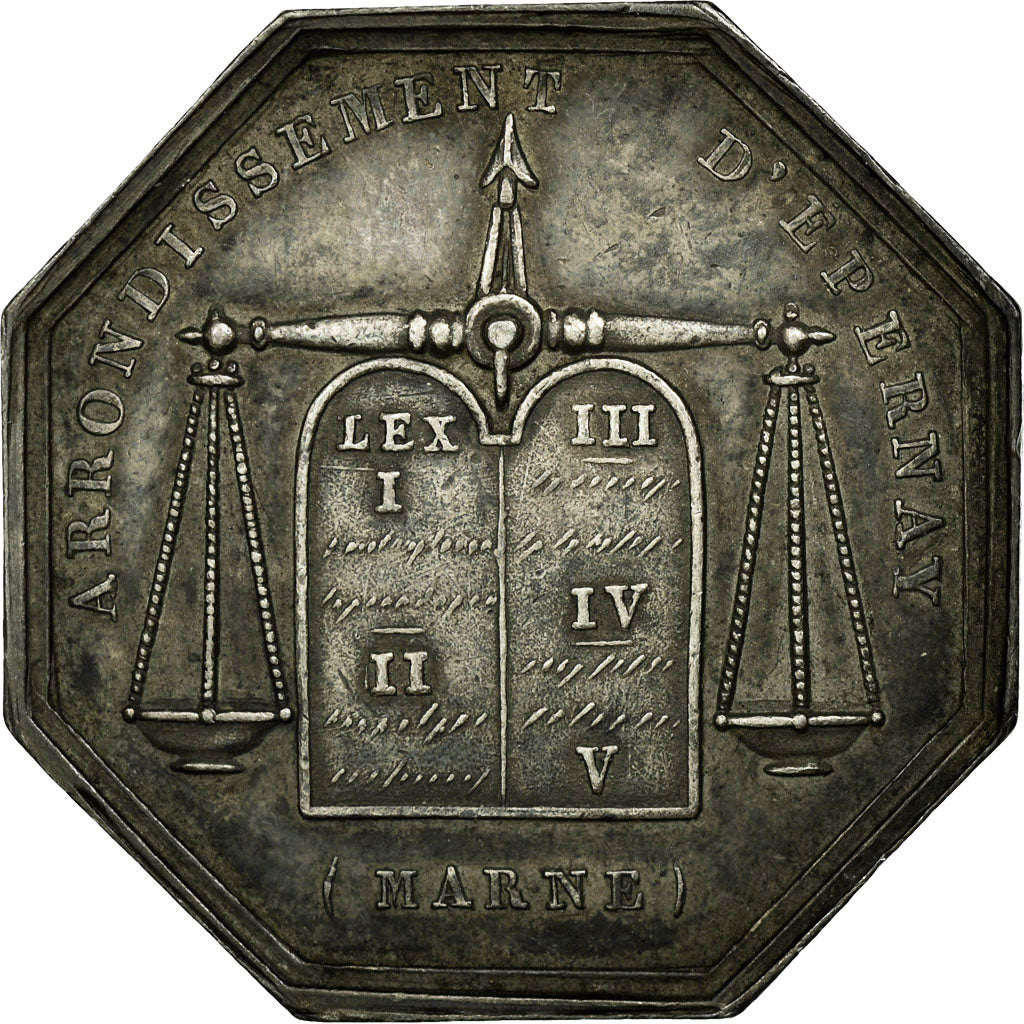 France, Token, Notary, AU(50-53), Silver, Lerouge:127a