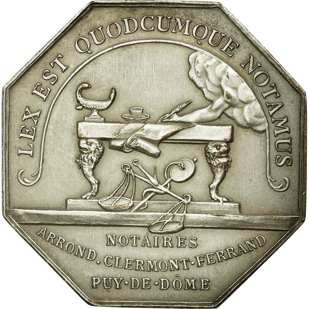 France, Token, Notary, AU(55-58), Silvered bronze, Lerouge:101b