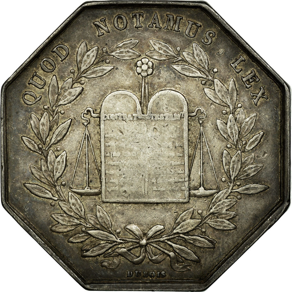 France, Token, Notary, 1833, AU(55-58), Silver, Lerouge:72