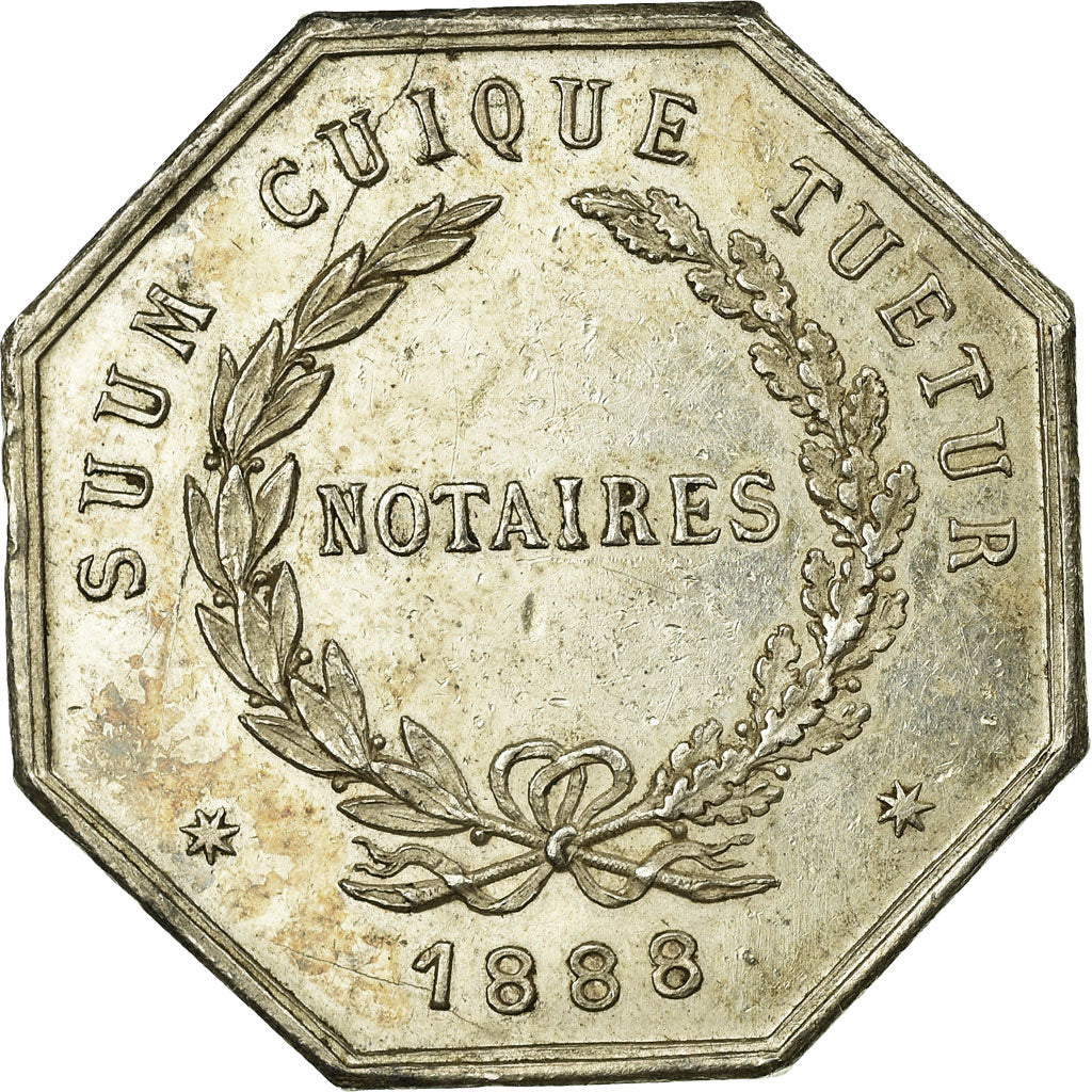 Francia, Token, Notaires de l'Arrondissement de Sainte-Menehould, Marne, 1888
