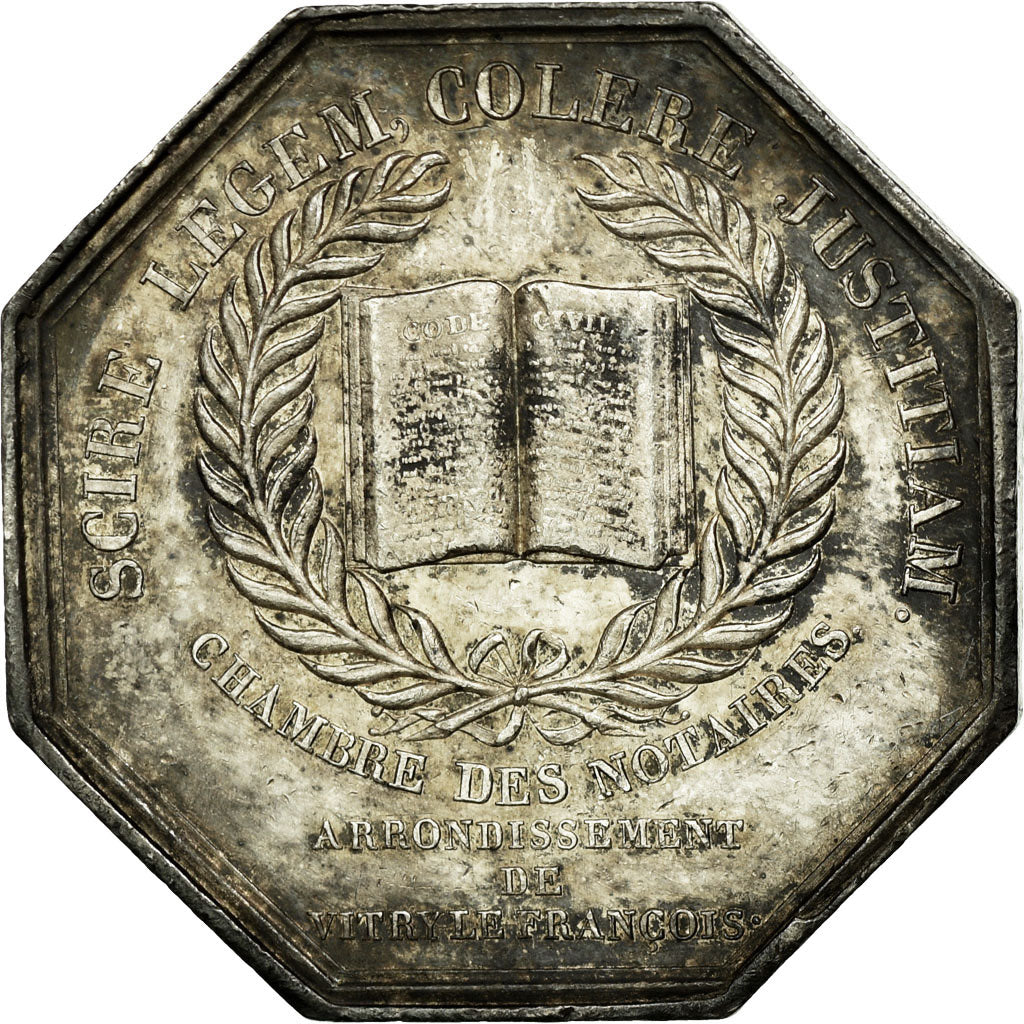 France, Token, Notary, AU(55-58), Silver, Lerouge:440a