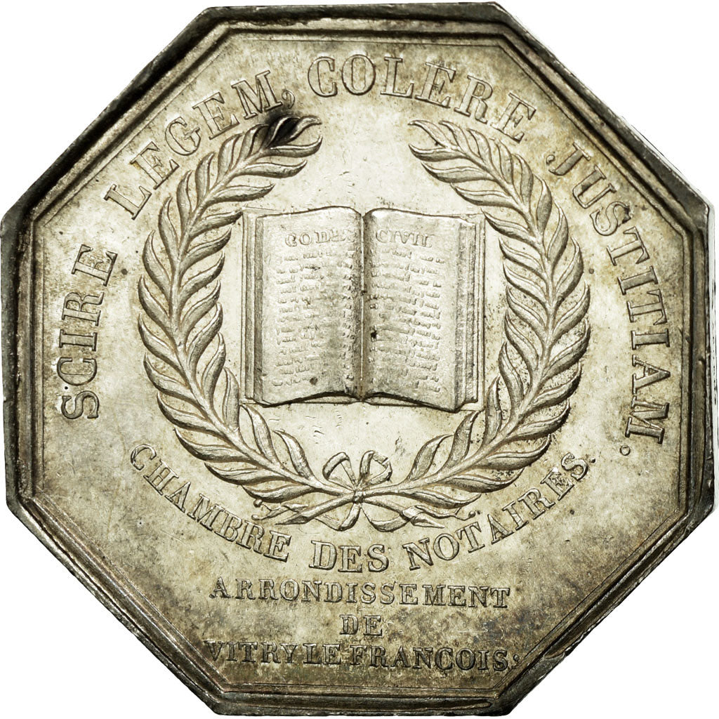 France, Token, Notary, MS(60-62), Silver, Lerouge:440a
