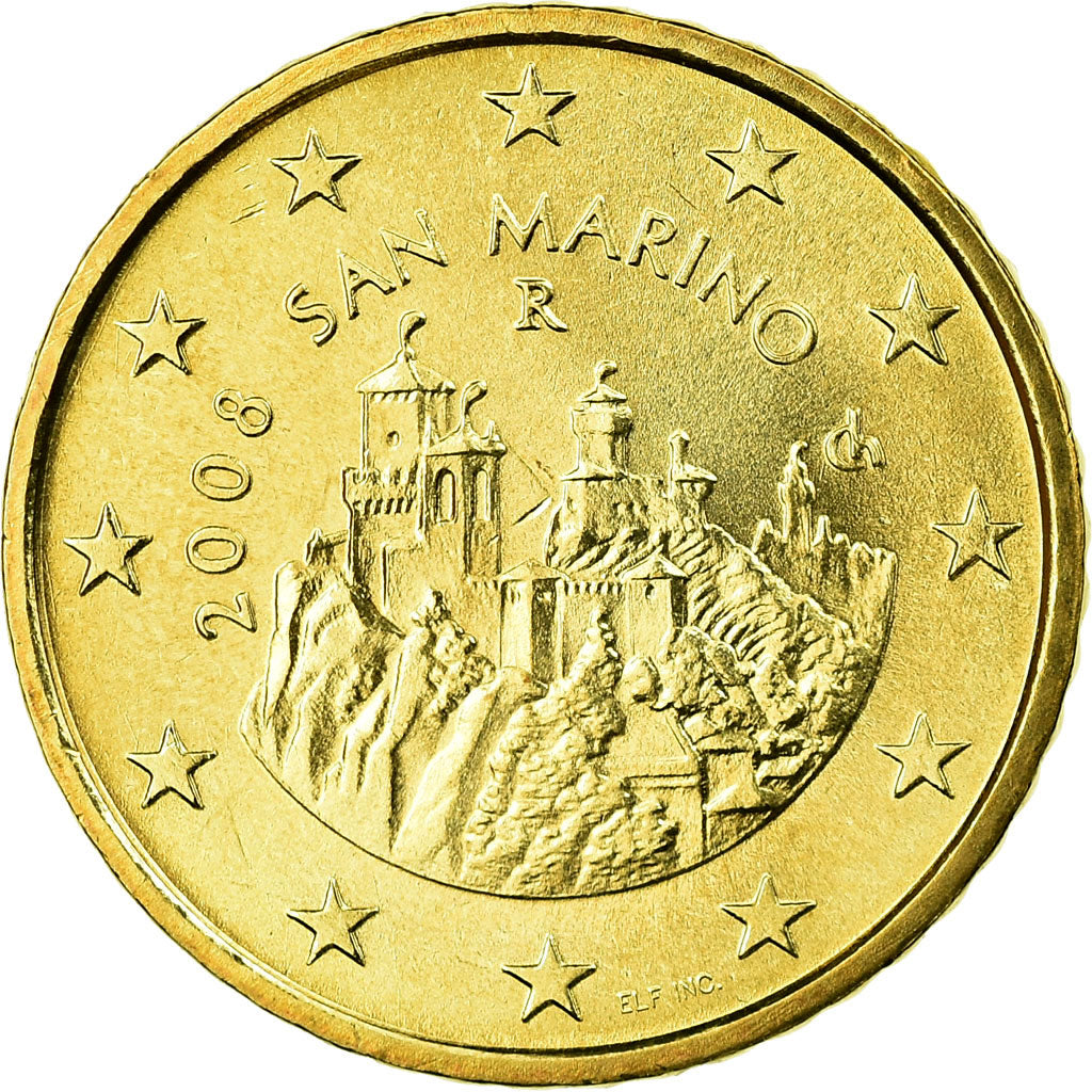 San Marino, 50 Euro Cent, 2008, SPL, Laiton, KM:484