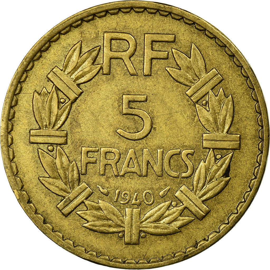 Munten, Frankrijk, Lavrillier, 5 Francs, 1940, Paris, ZF, Aluminum-Bronze