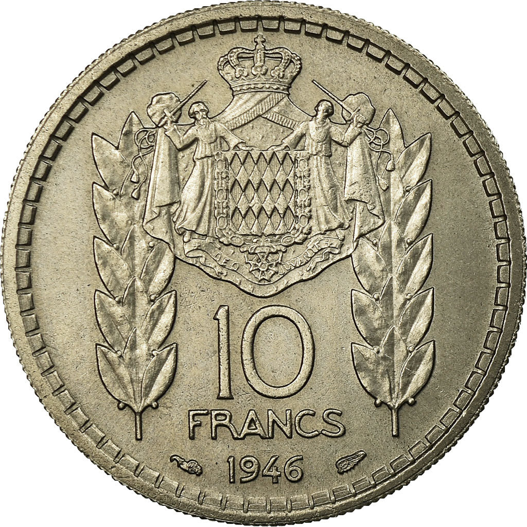 Monnaie, Monaco, Louis II, 10 Francs, 1946, SUP, Copper-nickel, Gadoury:MC136